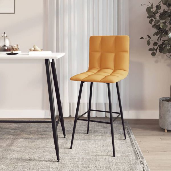 vidaXL Banco de bar veludo castanho