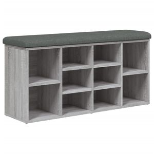 vidaXL Banco sapateira 102x32x50 cm derivados madeira cinzento sonoma