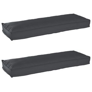 vidaXL Conjunto de Almofadas para Palete 2 pcs Preto 120 x 40 x 8 cm