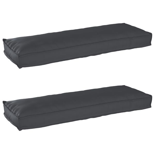vidaXL Conjunto de Almofadas para Palete 2 pcs Preto 120 x 40 x 8 cm