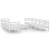 vidaXL 9 pcs conjunto lounge de jardim pinho maci&ccedil;o branco