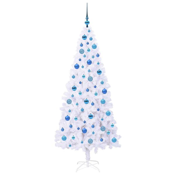 vidaXL &Aacute;rvore de Natal Artificial com 300 LEDs Branco 180 cm PVC e A&ccedil;o