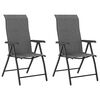 vidaXL Cadeiras de jardim dobr&aacute;veis 2 pcs vime PE cinzento