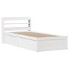 vidaXL Estrutura de cama com cabeceira 100x200cm pinho maci&ccedil;o branco