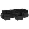 vidaXL 8 pcs conjunto sof&aacute;s de jardim com almofad&otilde;es vime PE preto