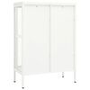 vidaXL Aparador 75x35x105 cm vidro e aço branco