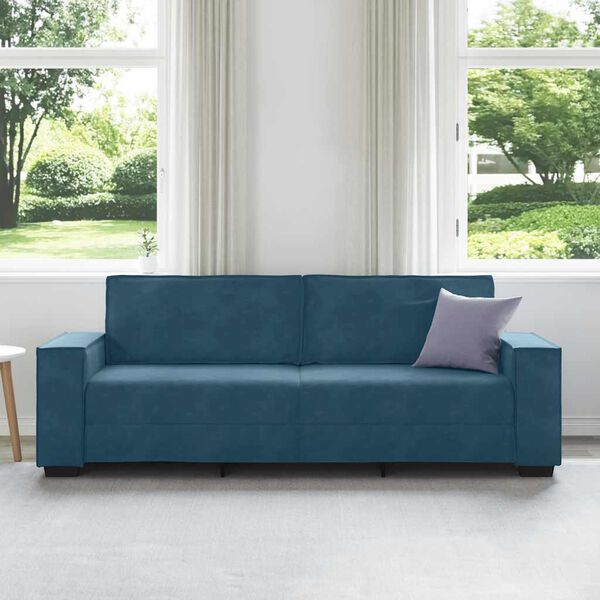 vidaXL Sof&aacute; de 3 lugares 220x78x84 cm veludo azul