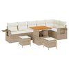 vidaXL Conjunto de Sof&aacute; de Jardim 9 unid. Bege vime PE