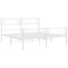 vidaXL Estrutura de cama com cabeceira e p&eacute;s 140x190 cm metal branco