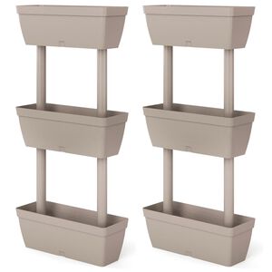 vidaXL Floreiras de jardim 6 pcs 100 cm cinzento-acastanhado