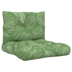 vidaXL Almofad&otilde;es p/ m&oacute;veis paletes 2 pcs tecido oxford padr&atilde;o folhas