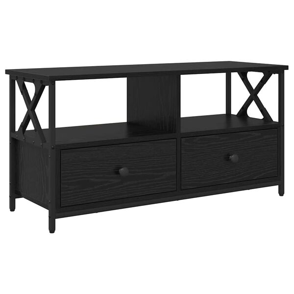 vidaXL Gabinete para TV com gaveta Carvalho Preto 90 x 33 x 45 cm