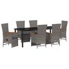 vidaXL Conjunto de Jantar para Jardim 7 unid. Cinzeto vime PE
