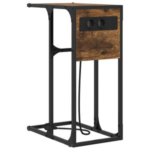 vidaXL Arm&aacute;rio de Cabeceira Carvalho Defumado 41,5 x 26 x 60,5 cm