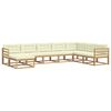 vidaXL Conjunto de Sof&aacute;s para Exterior 8 unid. Branco e Creme