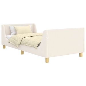 vidaXL Estrutura de Cama Infantil com Cabeceira Creme 90 x 190 cm