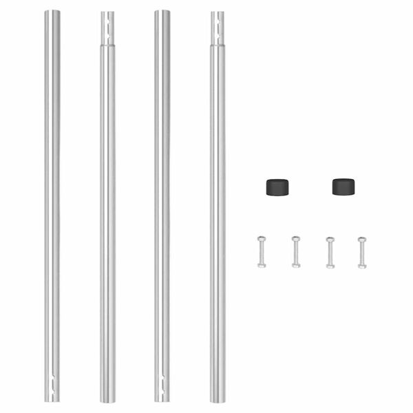 vidaXL Postes de Cerca 2 pcs Prateado Aço com Revestimento em Pó