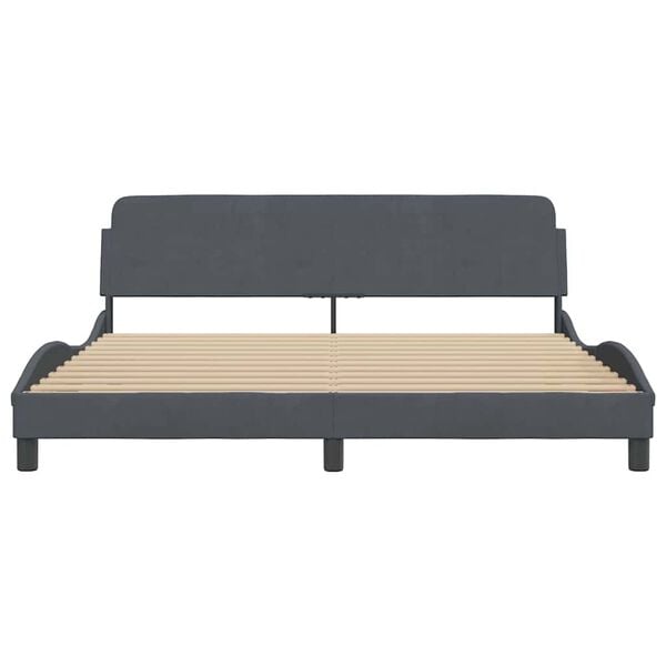 vidaXL Estrutura de cama Dover 180x200 cm veludo cinzento-escuro