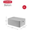 Curver Conj. caixas de arruma&ccedil;&atilde;o Beton c/ tampa 3 pcs M cinzento-claro