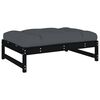 vidaXL 2pcs conjunto lounge jardim c/ almofad&otilde;es madeira maci&ccedil;a preto