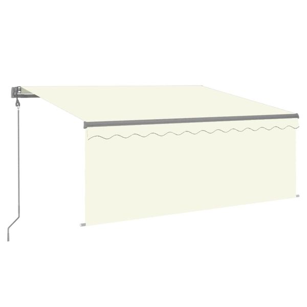 vidaXL Toldo autom&aacute;tico c/ estore/LED/sensor vento 3,5x2,5 m cor creme