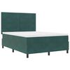 vidaXL Cama Box Spring LED Verde Escuro 140 x 190 cm tecido