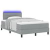 vidaXL Cama Box com colch&atilde;o com led Cinzento-claro 120 x 190 cm tecido