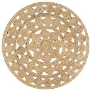vidaXL Tapete artesanal em juta tran&ccedil;ada 120 cm