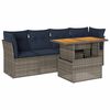vidaXL 5 pcs conjunto sof&aacute;s de jardim c/ almofad&otilde;es vime PE cinzento