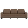 vidaXL Sofá de 3 lugares com apoio de pés 180 cm tecido castanho
