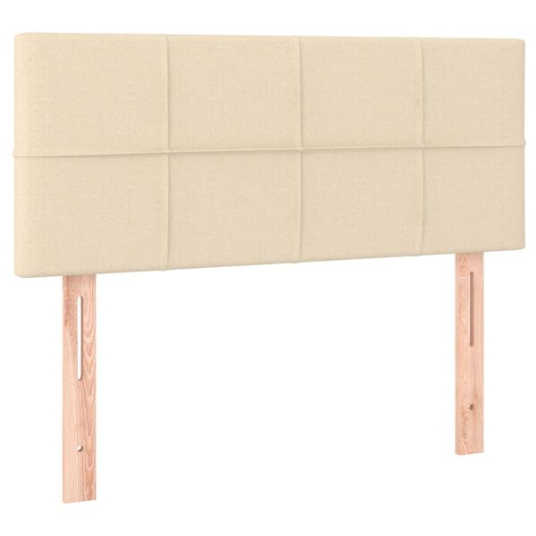vidaXL Cabeceira de cama tecido 80x5x78/88 cm creme