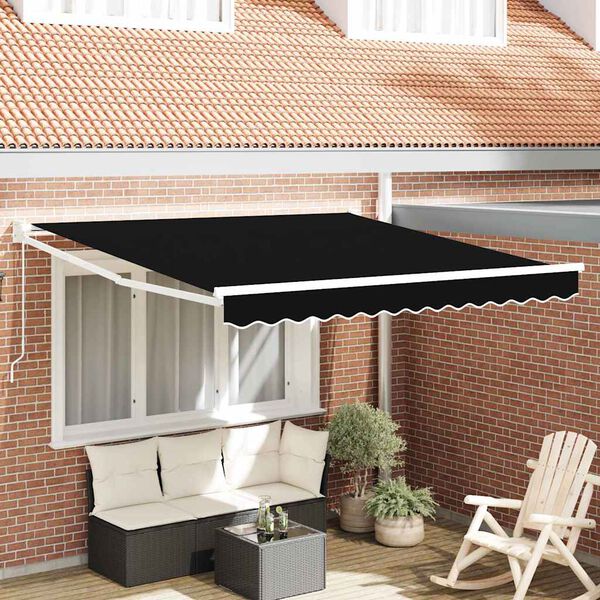 vidaXL Toldo Manual Preto 300 x 250 x 165 cm Poli&eacute;ster