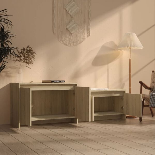 vidaXL M&oacute;vel p/ TV 146,5x35x50 cm derivados de madeira carvalho sonoma