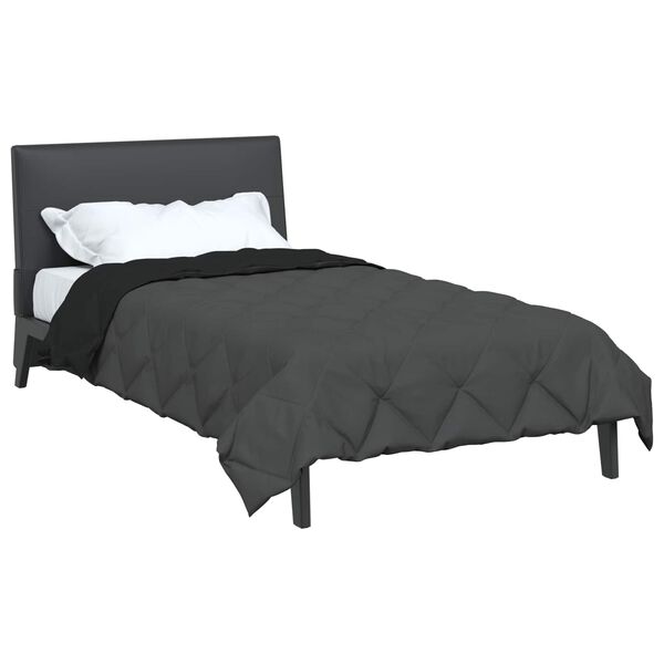 vidaXL Edredom de Ver&atilde;o Simples Preto e Anthracite 200 x 135 cm