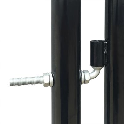 vidaXL Portão de cerca com porta única 300x175 cm preto