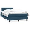 vidaXL Cama com molas/colch&atilde;o 120x210 cm veludo azul-escuro