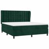 vidaXL Cama com molas/colch&atilde;o 180x200 cm veludo verde-escuro