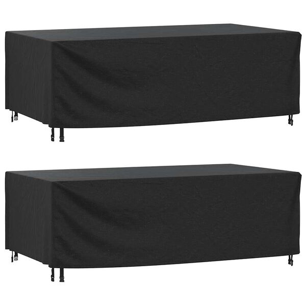 vidaXL Capas m&oacute;veis de jardim 2pcs 229x113x73cm imperme&aacute;vel 420D preto
