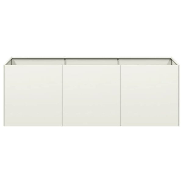 vidaXL Vaso floreira 120x40x40 cm a&ccedil;o laminado a frio branco