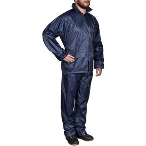 Fato de chuva com capuz para homem 2 pe&ccedil;as XXL azul-marinho