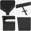 vidaXL Conjunto de Jantar para Jardim com almofada 7 pcs Preto vime PE