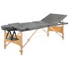 vidaXL Mesa massagens c/ 3 zonas estrutura madeira 186x68cm antracite