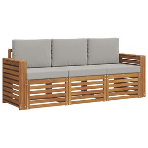 vidaXL Conjuntos de sof&aacute;s com almofada 3 pcs Cinza Natural e Claro