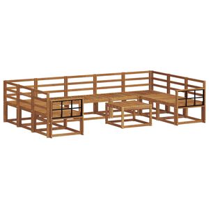 vidaXL Conjunto de Sof&aacute;s para Exterior 10 pcs Natural