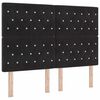 vidaXL Cabeceira LED com fitas LED com cabeceira Preto 160 cm Veludo