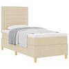 vidaXL Cama Box com cabeceira Creme 90 x 200 cm tecido