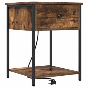 vidaXL Arm&aacute;rio de Cabeceira Carvalho Defumado 42 x 41 x 56 cm