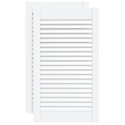 vidaXL Portas de armário 2 pcs design de persiana pinho maciço branco