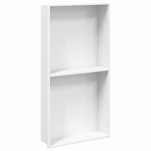 vidaXL Nicho parede p/ duche 32x62x9 cm a&ccedil;o inoxid&aacute;vel branco mate