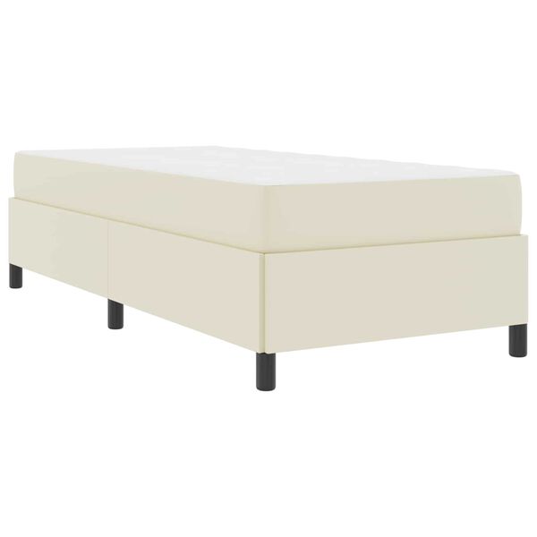 vidaXL Estrutura da Cama com colch&atilde;o Creme 90 x 200 cm tecido